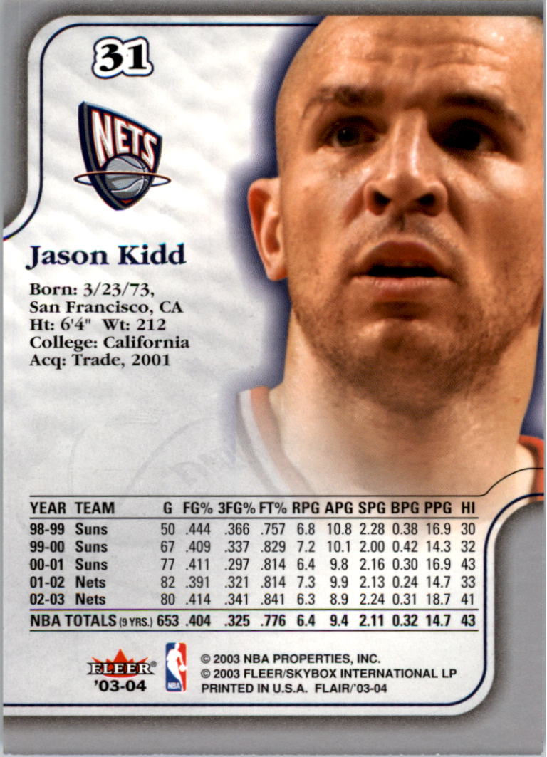 B6849- 2003-04 Flair Basketball Card #s 1-90 -You Pick- 15+ FREE US SHIP - Picture 45 of 129
