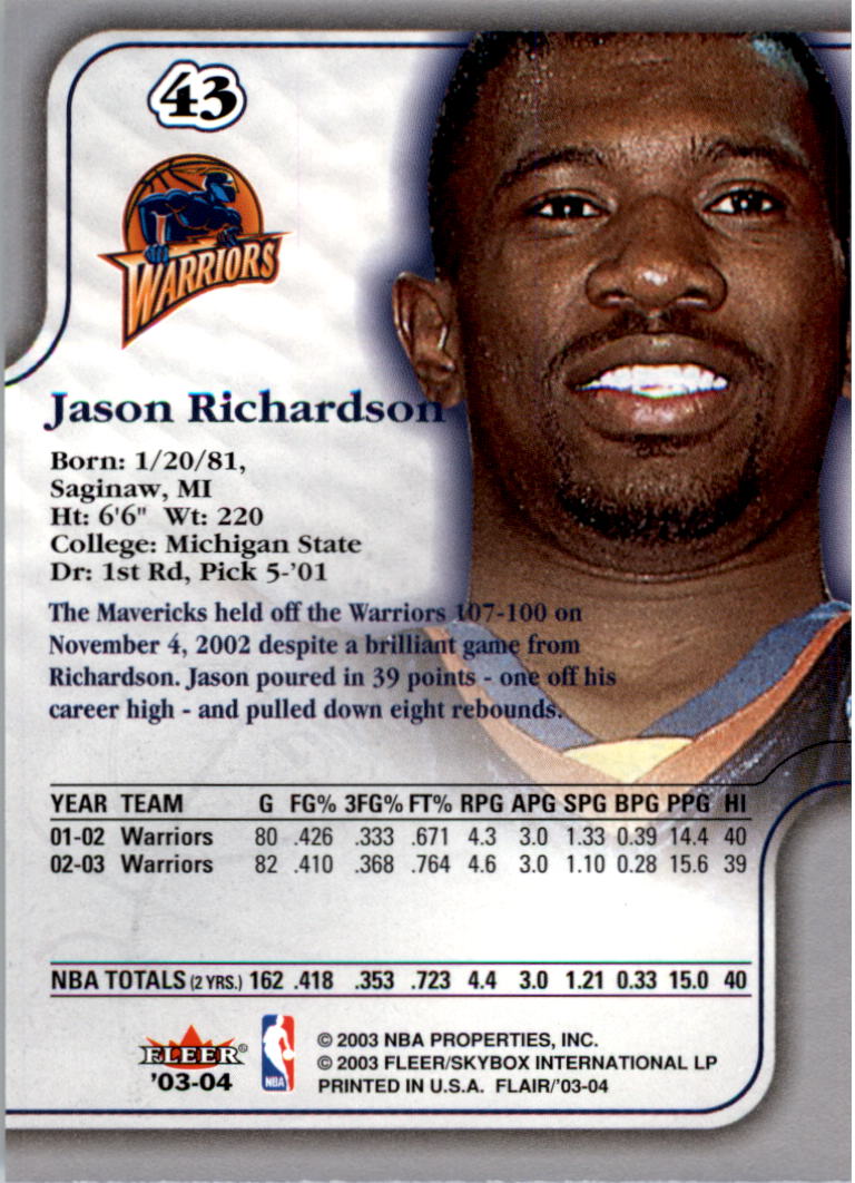 B6849- 2003-04 Flair Basketball Card #s 1-90 -You Pick- 15+ FREE US SHIP - Picture 67 of 129