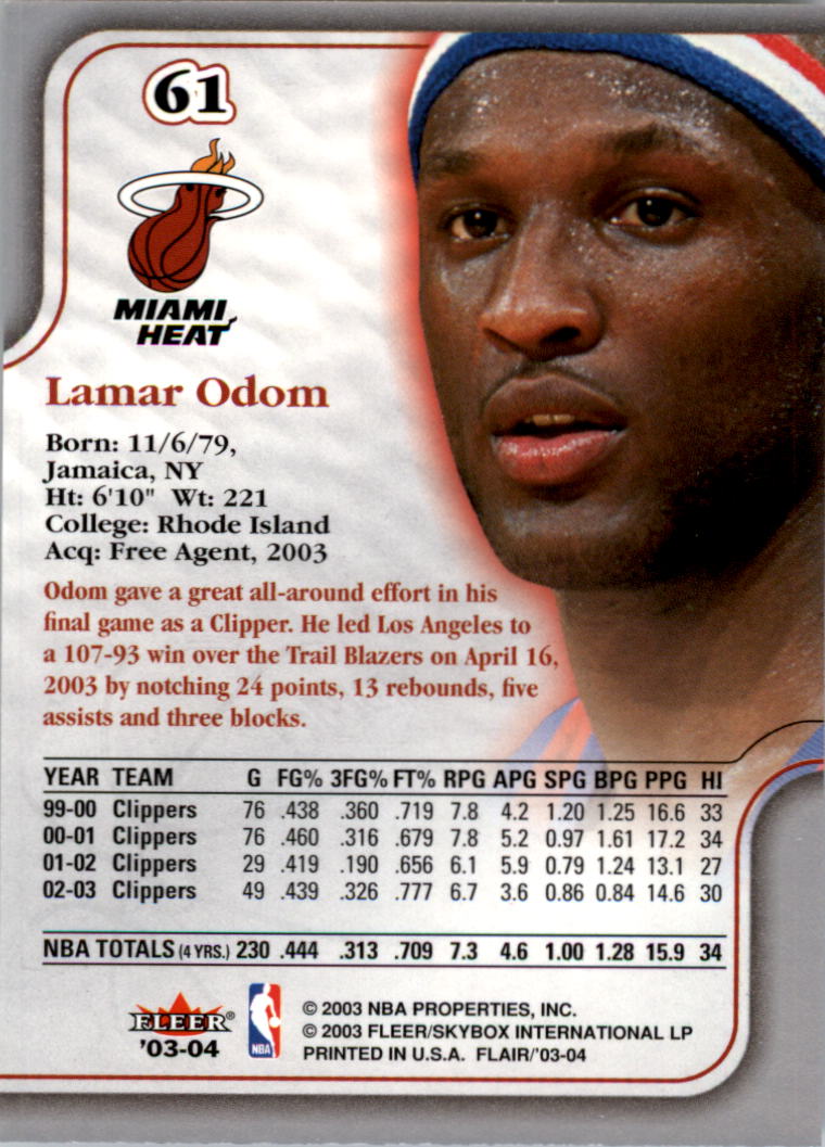 B6849- 2003-04 Flair Basketball Card #s 1-90 -You Pick- 15+ FREE US SHIP - Picture 89 of 129