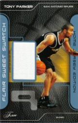 2003-04 Flair Sweet Swatch Jumbos Home #TP Tony Parker/180