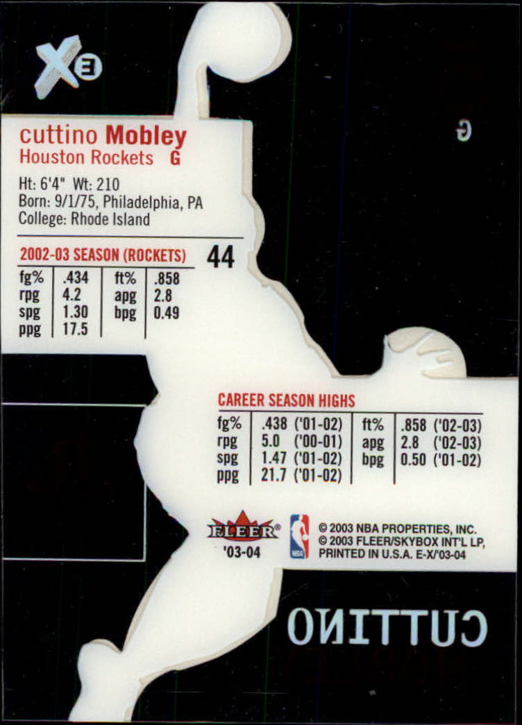 2003-04 E-X #44 Cuttino Mobley back image