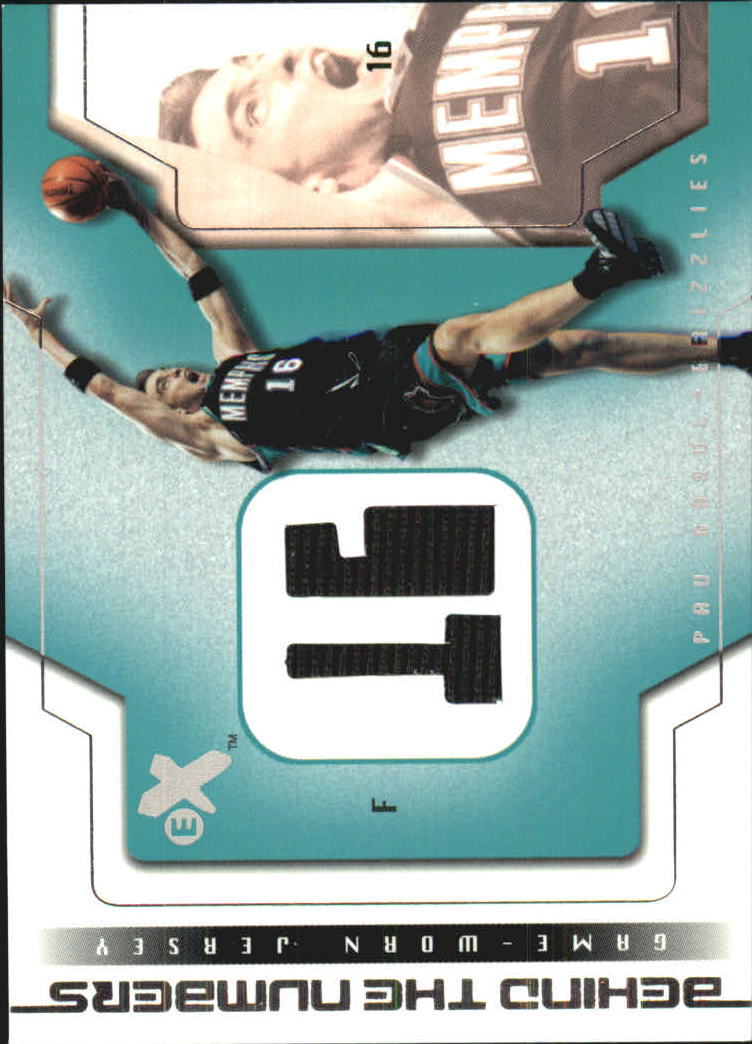 2003-04 E-X Behind the Numbers Game-Used #7 Pau Gasol