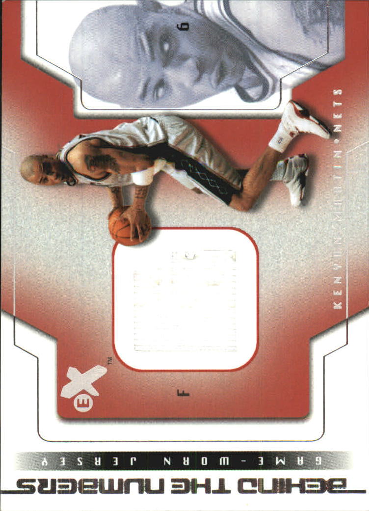 2003-04 E-X Behind the Numbers Game-Used #15 Kenyon Martin