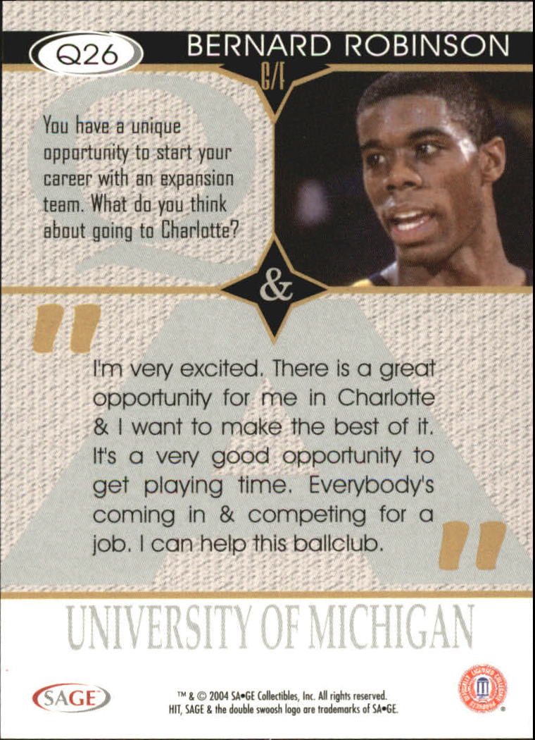 2004 Sage HIT Basketball "Q and A" Insert Cards - Picture 39 of 45
