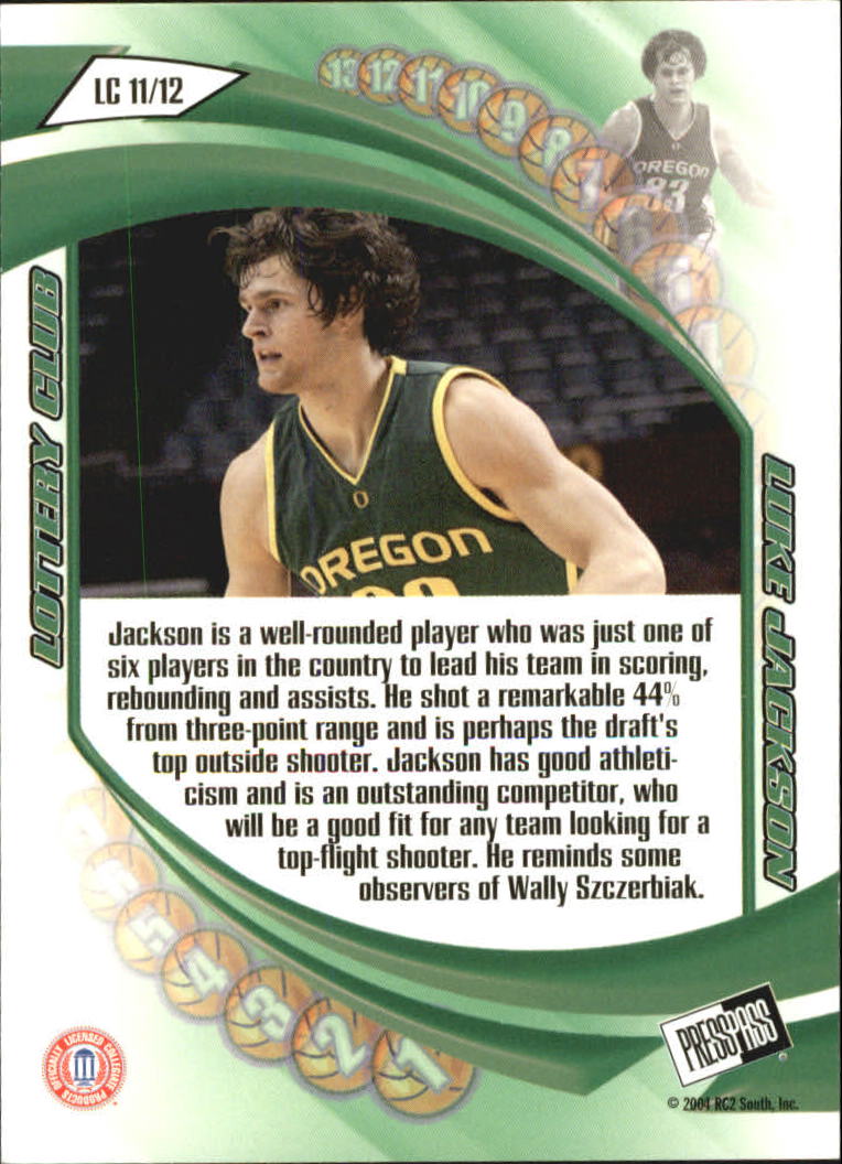 2004 Press Pass Basketball "Lottery Club" Insert Cards - Picture 23 of 23