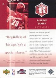 2004-05 Upper Deck Rivals Box Set #5 LeBron James back image