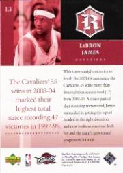 2004-05 Upper Deck Rivals Box Set #13 LeBron James back image