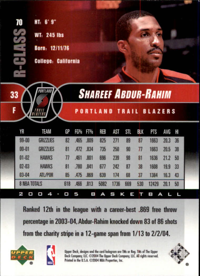 A2509- 2004-05 Upper Deck R-Class #s 1-132 +Inserts -You Pick- 15+ FREE US SHIP - Picture 48 of 81