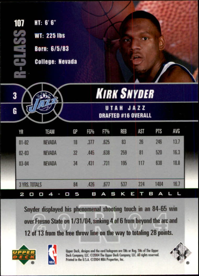 A2509- 2004-05 Upper Deck R-Class #s 1-132 +Inserts -You Pick- 15+ FREE US SHIP - Picture 68 of 81