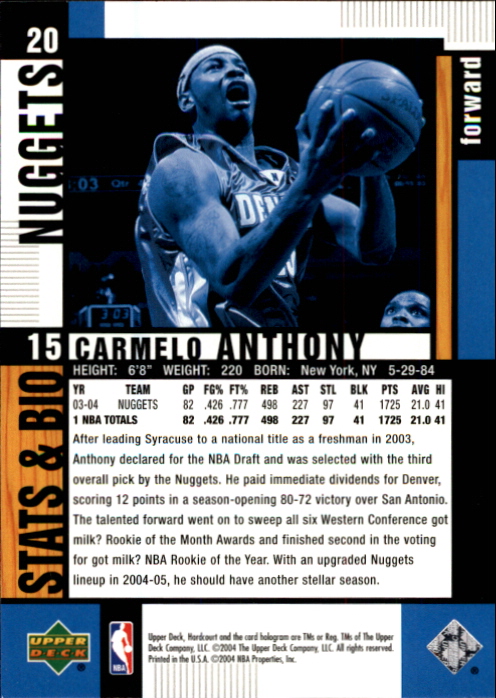 Carmelo Anthony cards (2004-2023) Nuggets Thunder Knicks Blazers - You Choose - Bild 30 von 284
