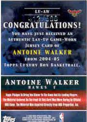 2004-05 Topps Luxury Box Lay-Up Relics #AW Antoine Walker back image