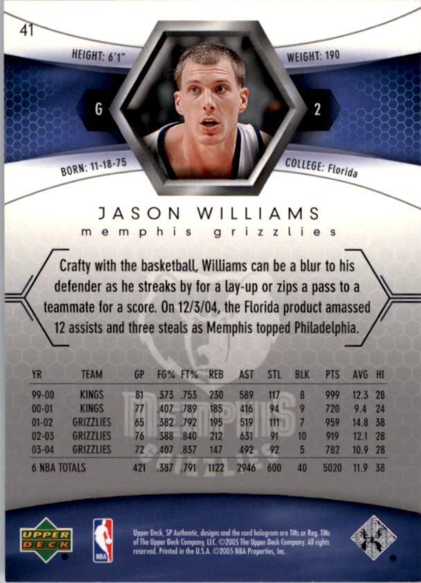 2004-05 SP Authentic #41 Jason Williams