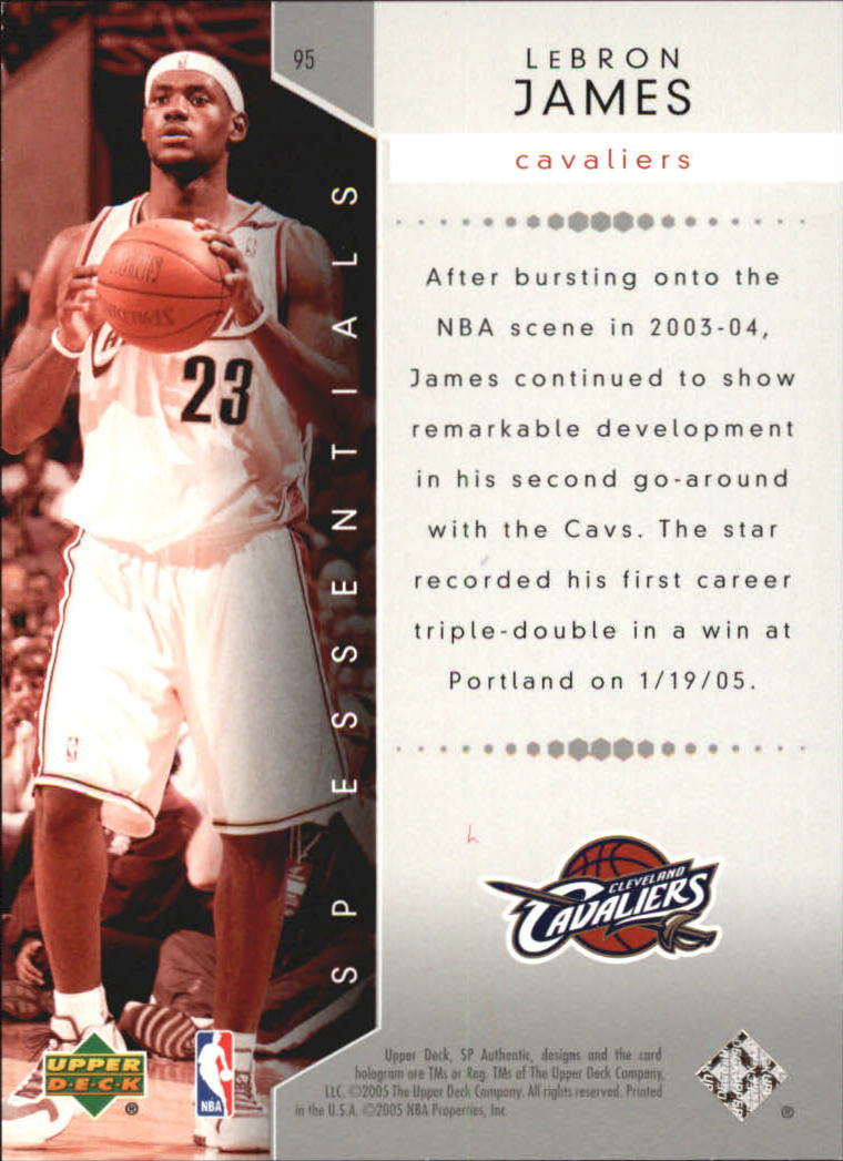 2004-05 SP Authentic #95 LeBron James ESS back image