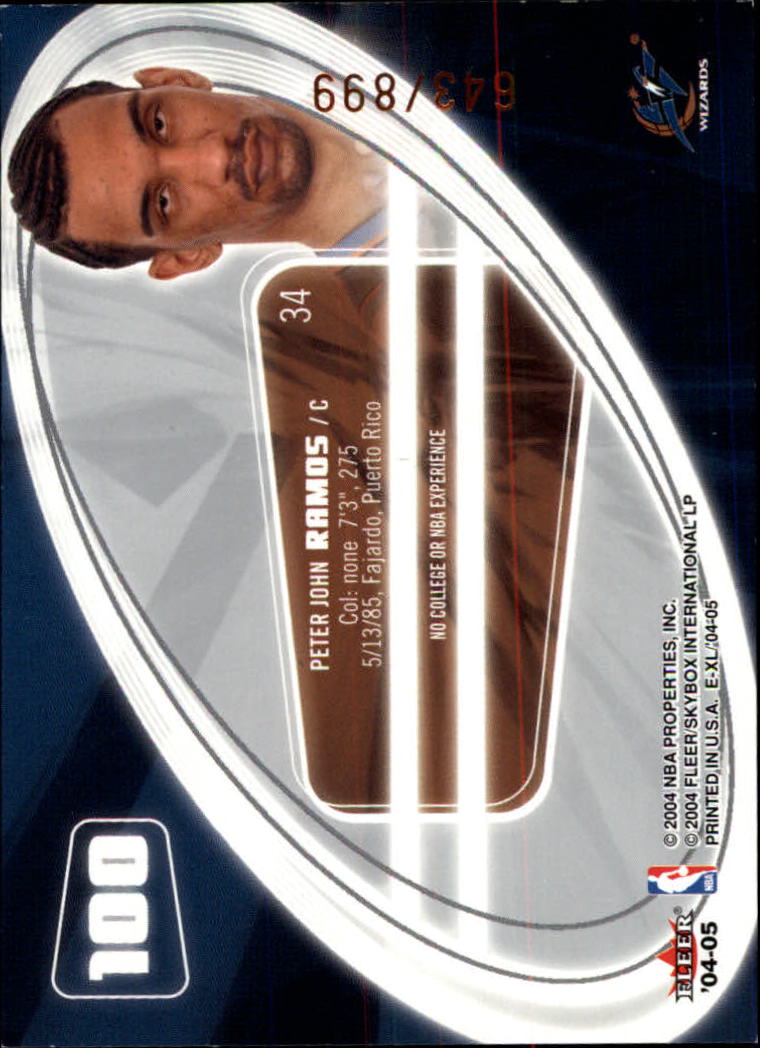 2004-05 E-XL #100 Peter John Ramos RC back image