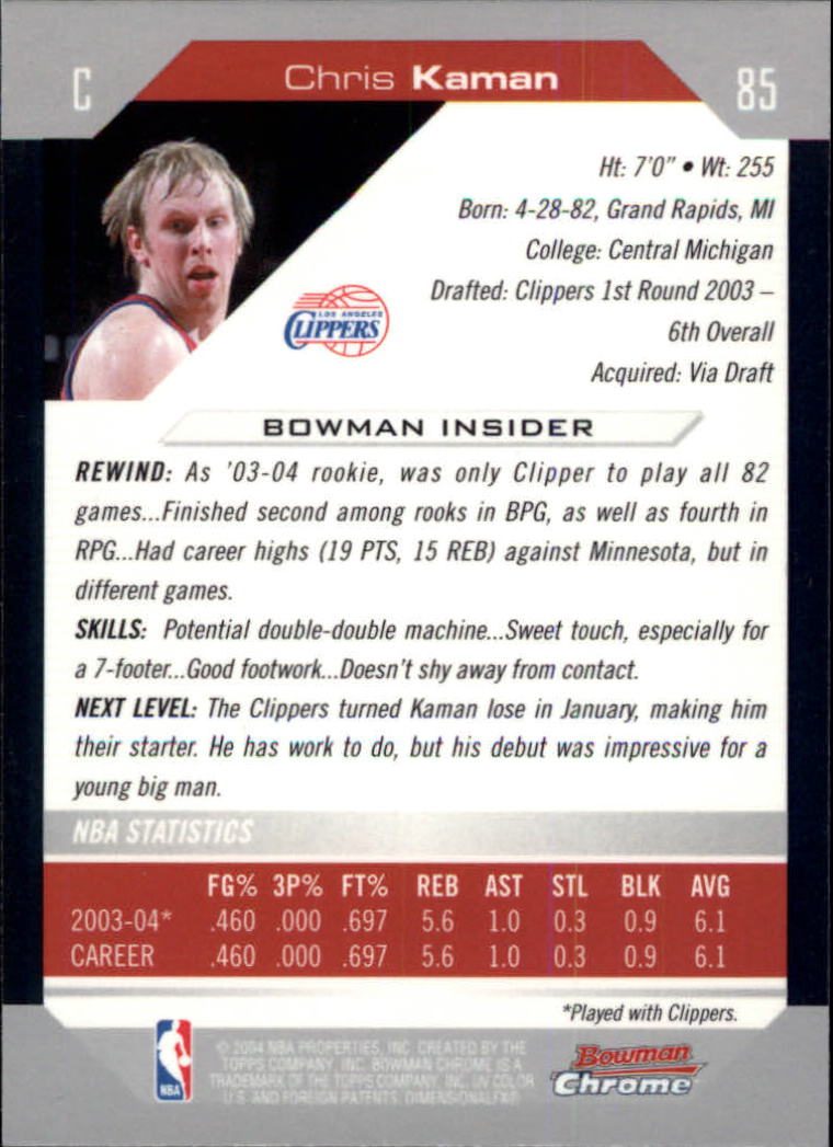 B6896- 2004-05 Bowman Chrome BK #S 1-146 + Rookies -du Pick- 15 + Gratis US - Bild 133 von 233