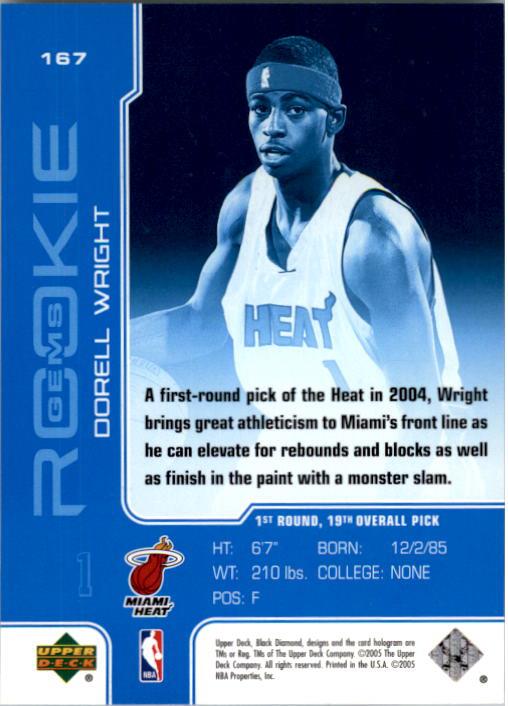 2004-05 Black Diamond #167 Dorell Wright RC back image