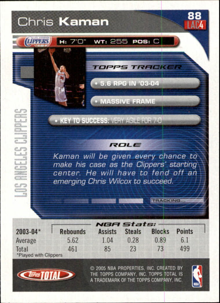 2004-05 Topps Total #88 Chris Kaman back image