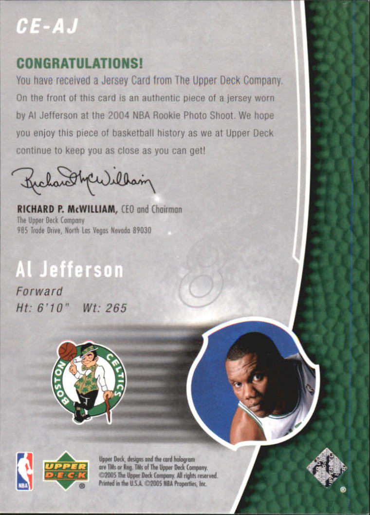2004-05 Upper Deck Trilogy The Cutting Edge #AJ Al Jefferson back image
