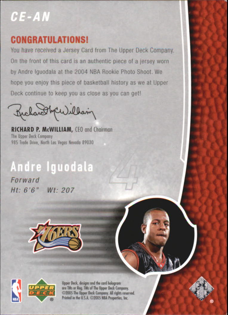 2004-05 Upper Deck Trilogy The Cutting Edge #AN Andre Iguodala back image