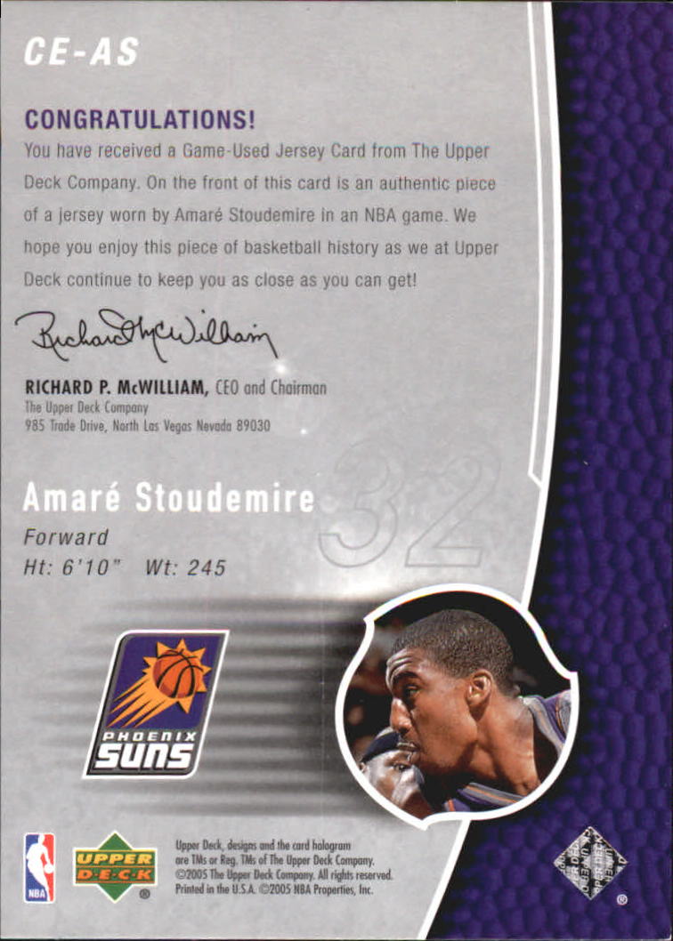 2004-05 Upper Deck Trilogy The Cutting Edge #AS Amare Stoudemire back image