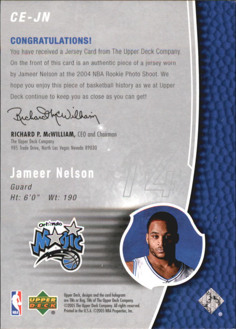 2004-05 Upper Deck Trilogy The Cutting Edge #JN Jameer Nelson back image
