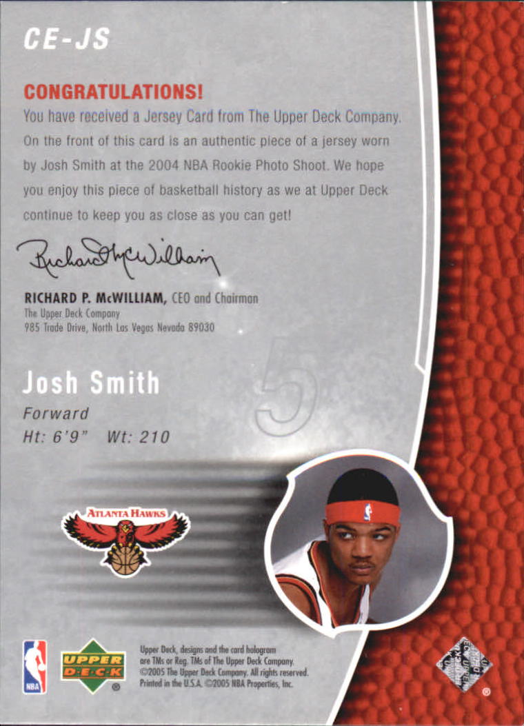 2004-05 Upper Deck Trilogy The Cutting Edge #JS Josh Smith back image