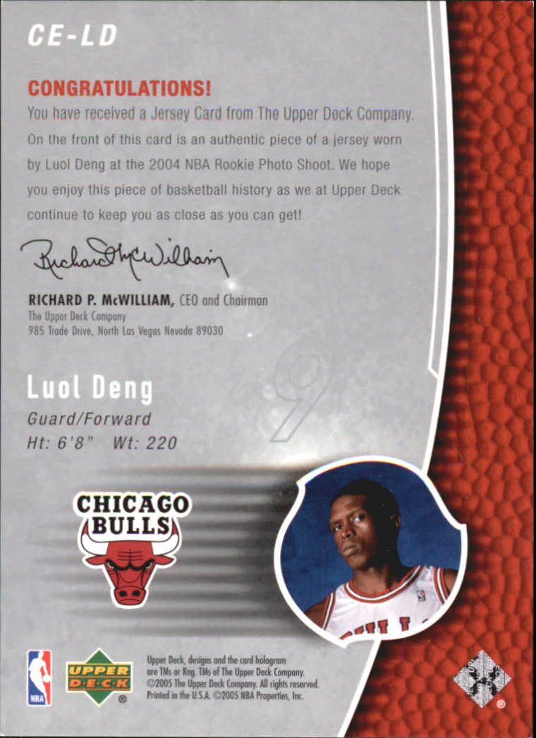 2004-05 Upper Deck Trilogy The Cutting Edge #LD Luol Deng back image