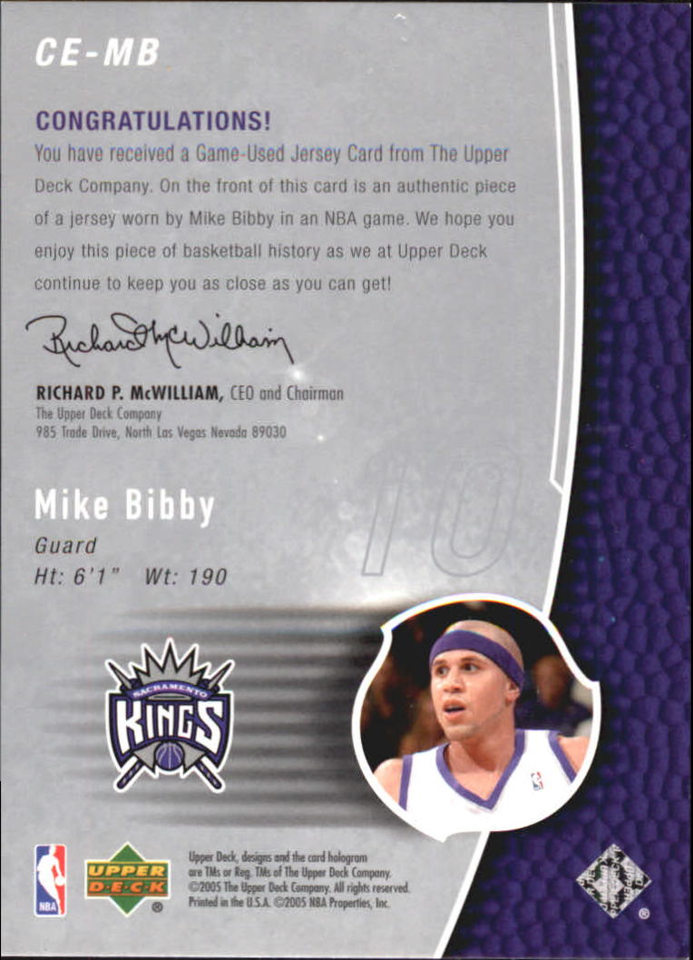 2004-05 Upper Deck Trilogy The Cutting Edge #MB Mike Bibby back image