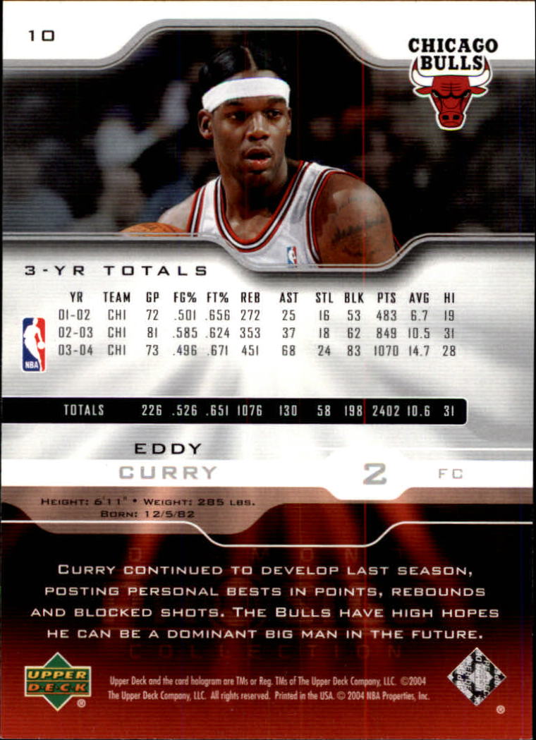 2004-05 Upper Deck Pro Sigs #10 Eddy Curry back image