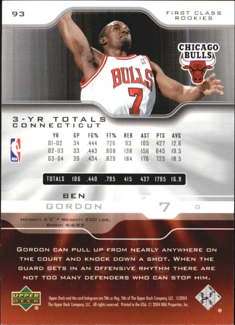 2004-05 Upper Deck Pro Sigs Silver #93 Ben Gordon