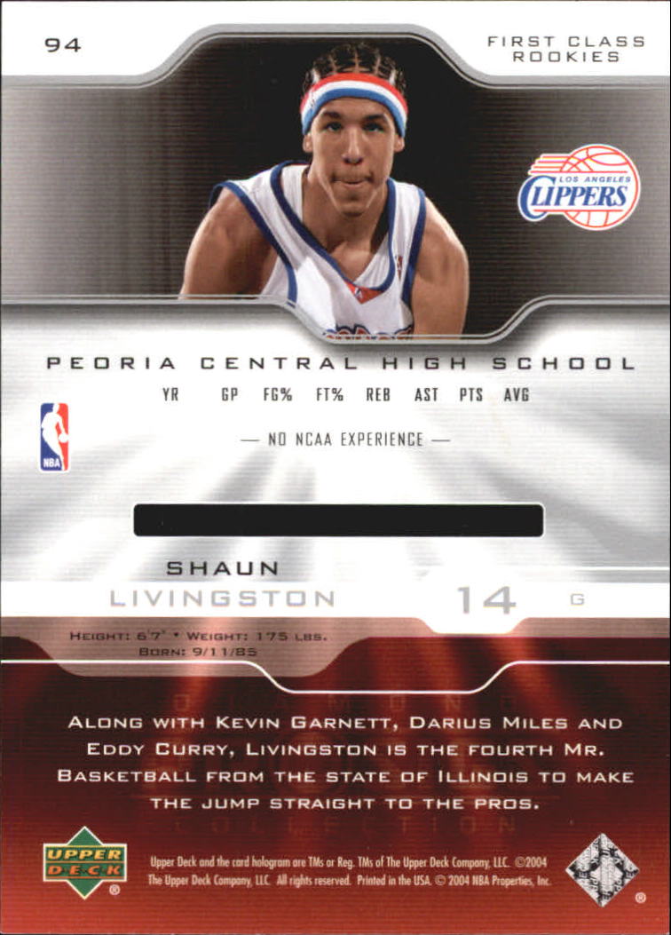 2004-05 Upper Deck Pro Sigs Silver #94 Shaun Livingston