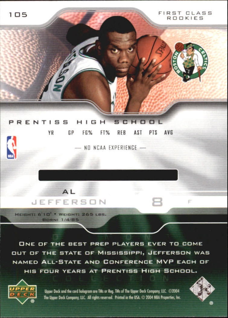2004-05 Upper Deck Pro Sigs Silver #105 Al Jefferson