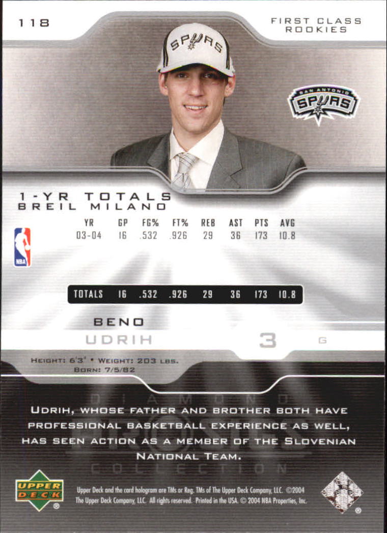 2004-05 Upper Deck Pro Sigs Silver #118 Beno Udrih