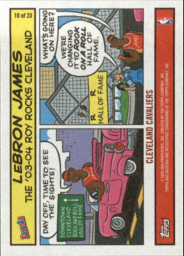 2004-05 Bazooka Comics #10 LeBron James back image