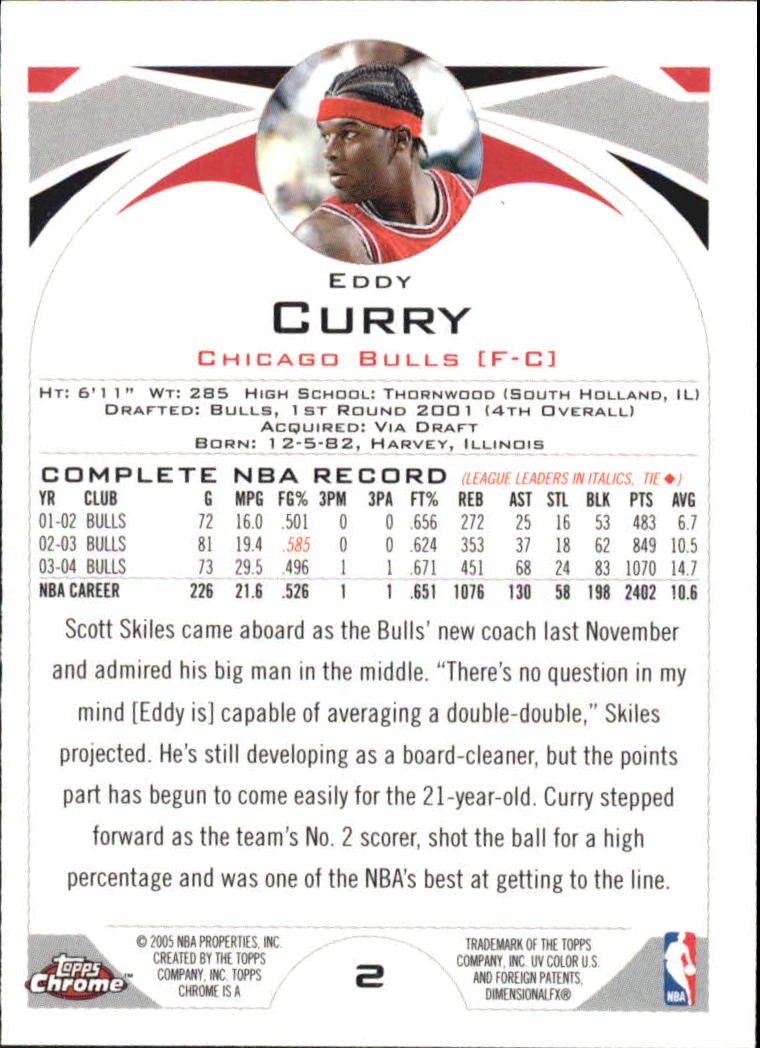 2004-05 Topps Chrome #2 Eddy Curry back image