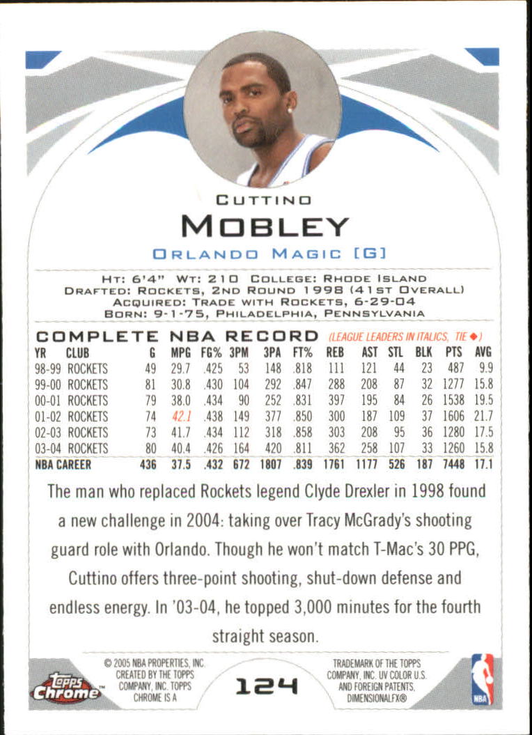 2004-05 Topps Chrome #124 Cuttino Mobley back image