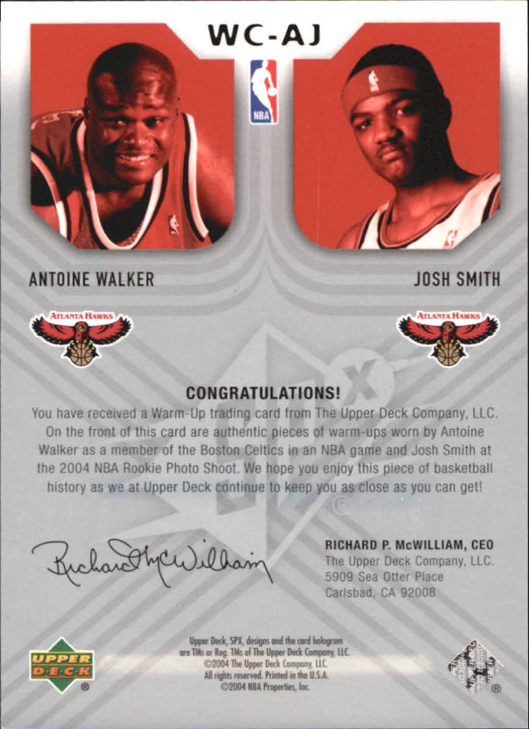 2004-05 SPx Winning Materials Combos #AJ Antoine Walker/Josh Smith back image