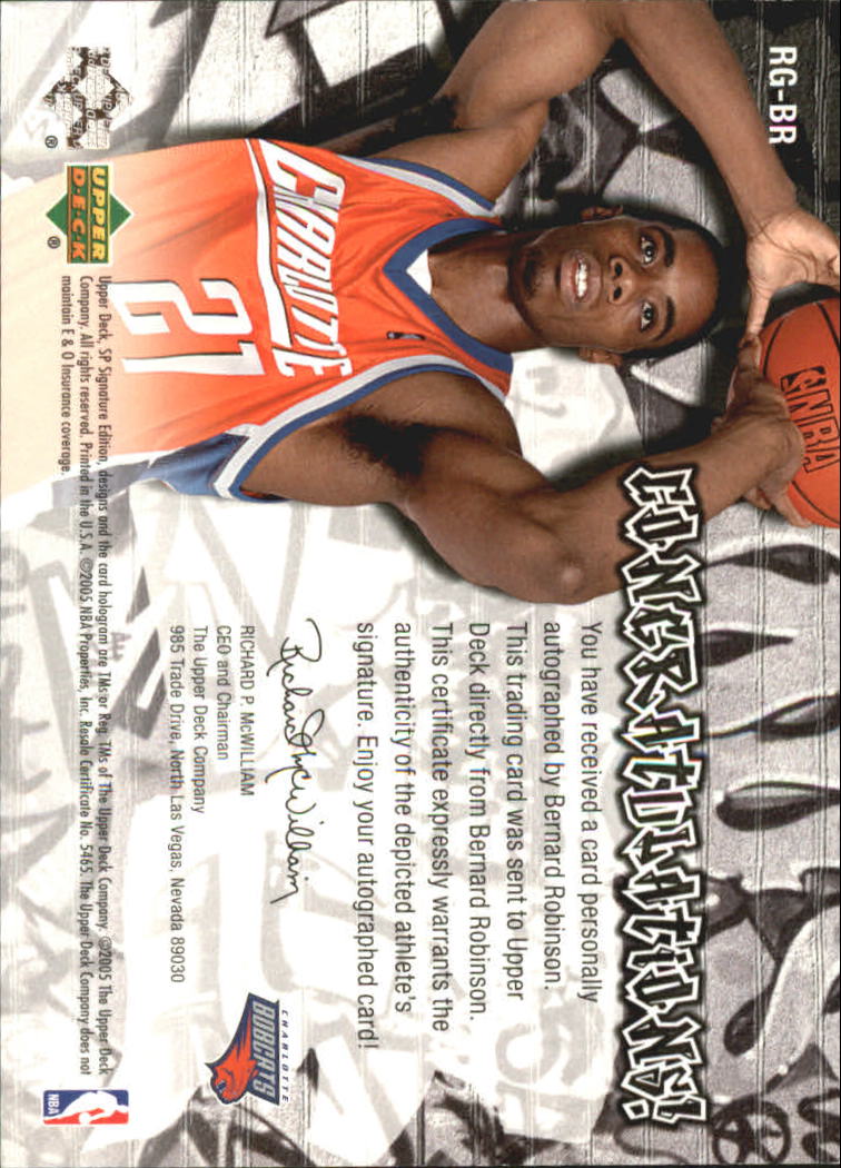 2004-05 SP Signature Edition Rookie GRAPHiti #BR Bernard Robinson