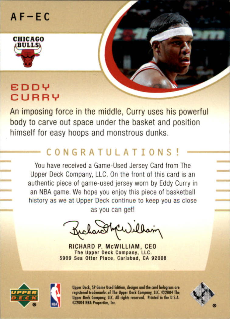 2004-05 SP Game Used Authentic Fabrics #EC Eddy Curry back image