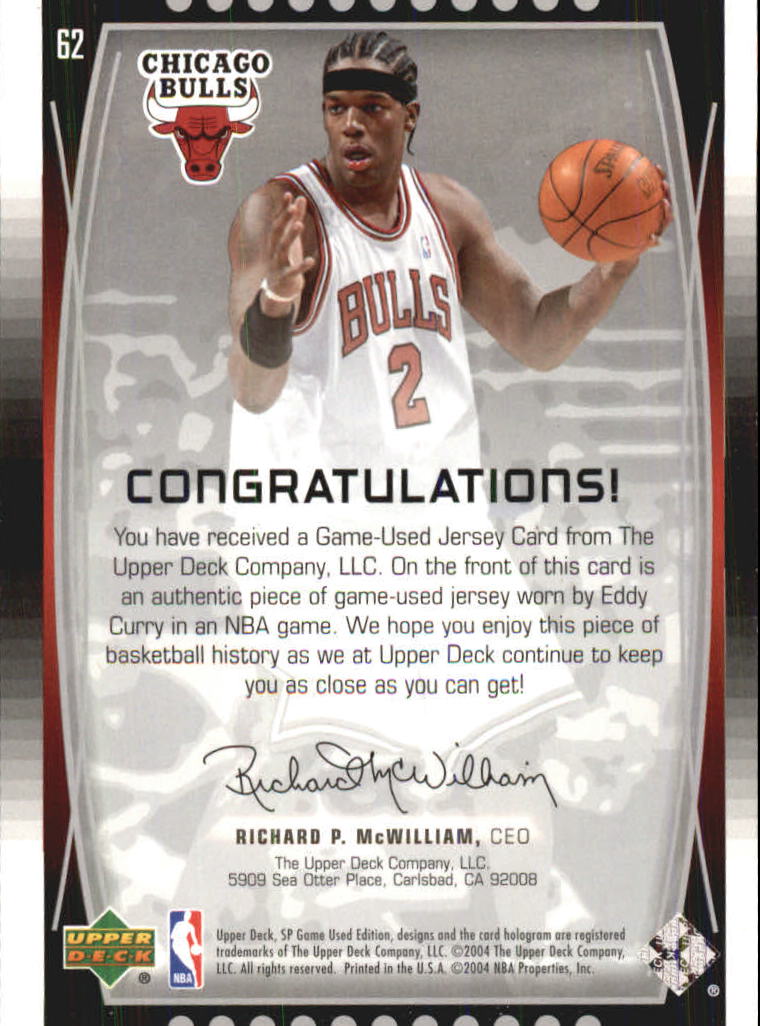 2004-05 SP Game Used #62 Eddy Curry JSY back image