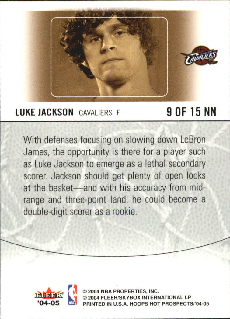2004-05 Hoops Hot Prospects Notable Newcomers #9 Luke Jackson back image