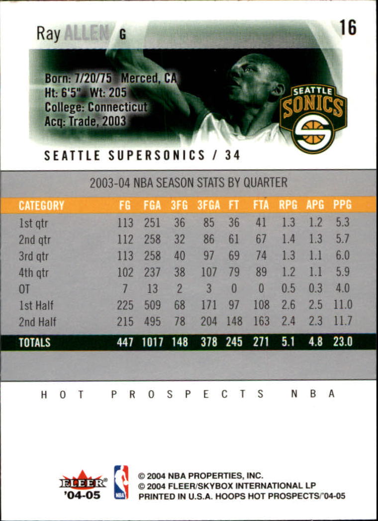 Ray Allen cards (1997-2021) Bucks Celtics Sonics Heat - Picture 219 of 349