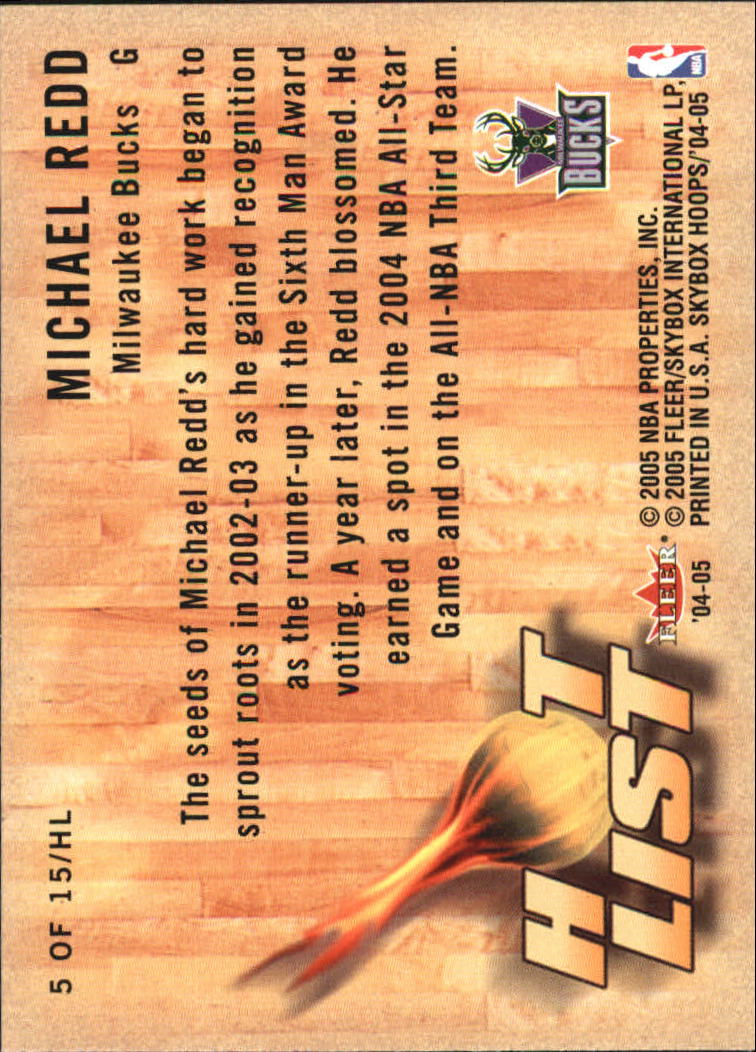 2004-05 Hoops Hot List #5 Michael Redd