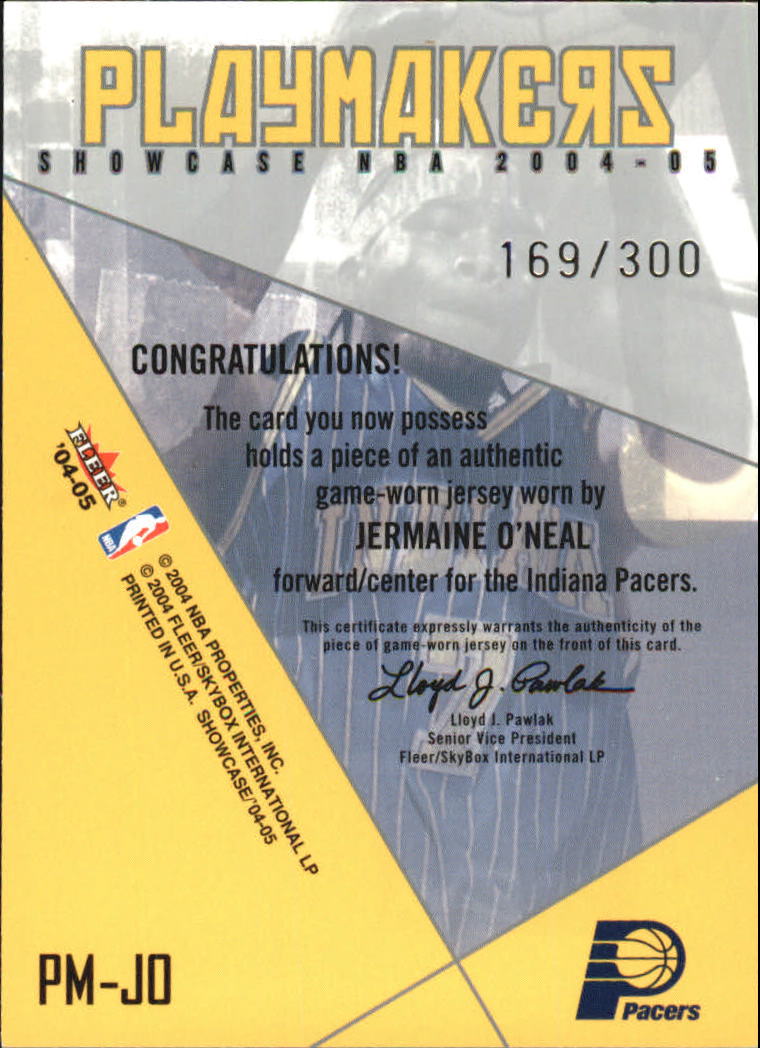 2004-05 Fleer Showcase Playmakers Jerseys 300 #JO Jermaine O'Neal back image
