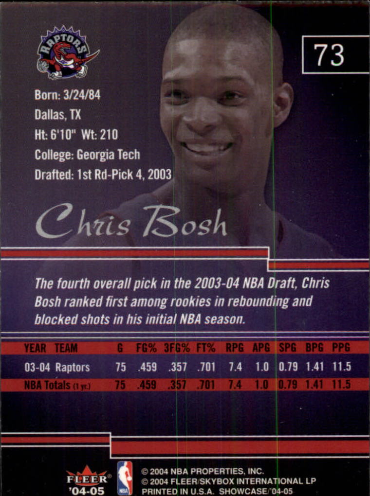 2004-05 Fleer Showcase #73 Chris Bosh back image