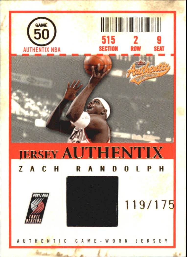2004-05 Fleer Authentix Jerseys #35 Zach Randolph