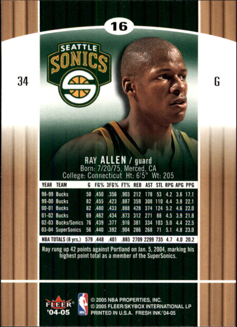 Ray Allen cards (1997-2021) Bucks Celtics Sonics Heat - Picture 223 of 349