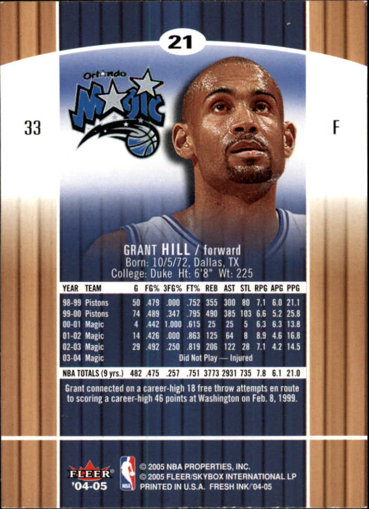 Grant Hill cards (1995-2021) Pistons Magic Clippers Duke - You Choose - Picture 218 of 272