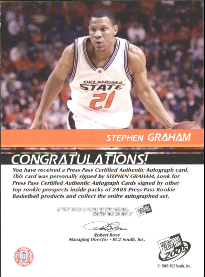 2005 Press Pass Autographs #SG Stephen Graham back image