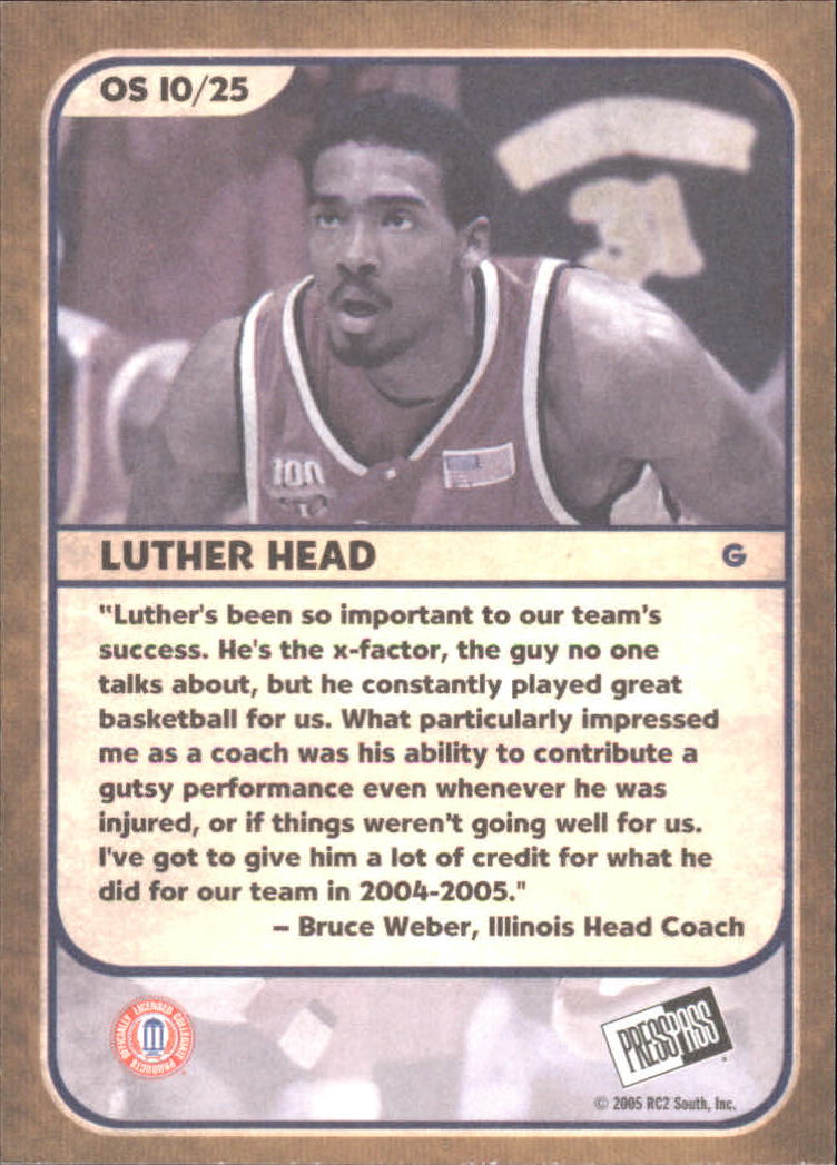 2005 Press Pass Old School #10 Luther Head back image